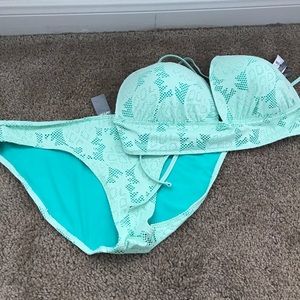 American Eagle teal bikini